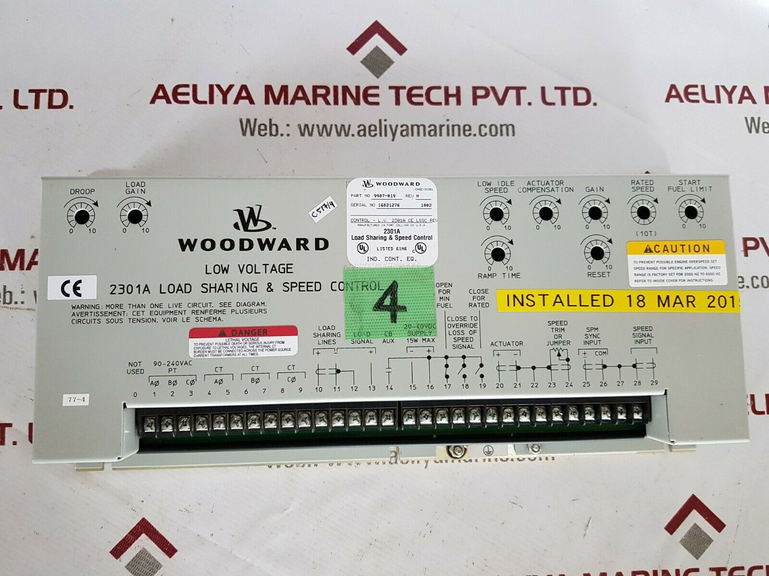 Woodward 9907-019 low voltage 2301a load sharing & speed control