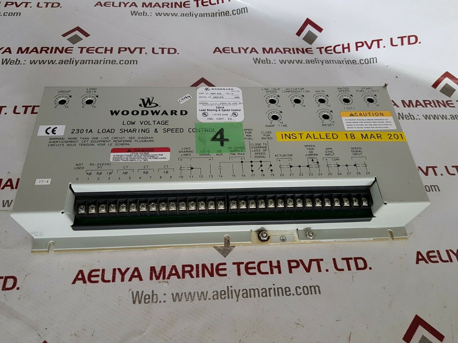Woodward 9907-019 low voltage 2301a load sharing & speed control