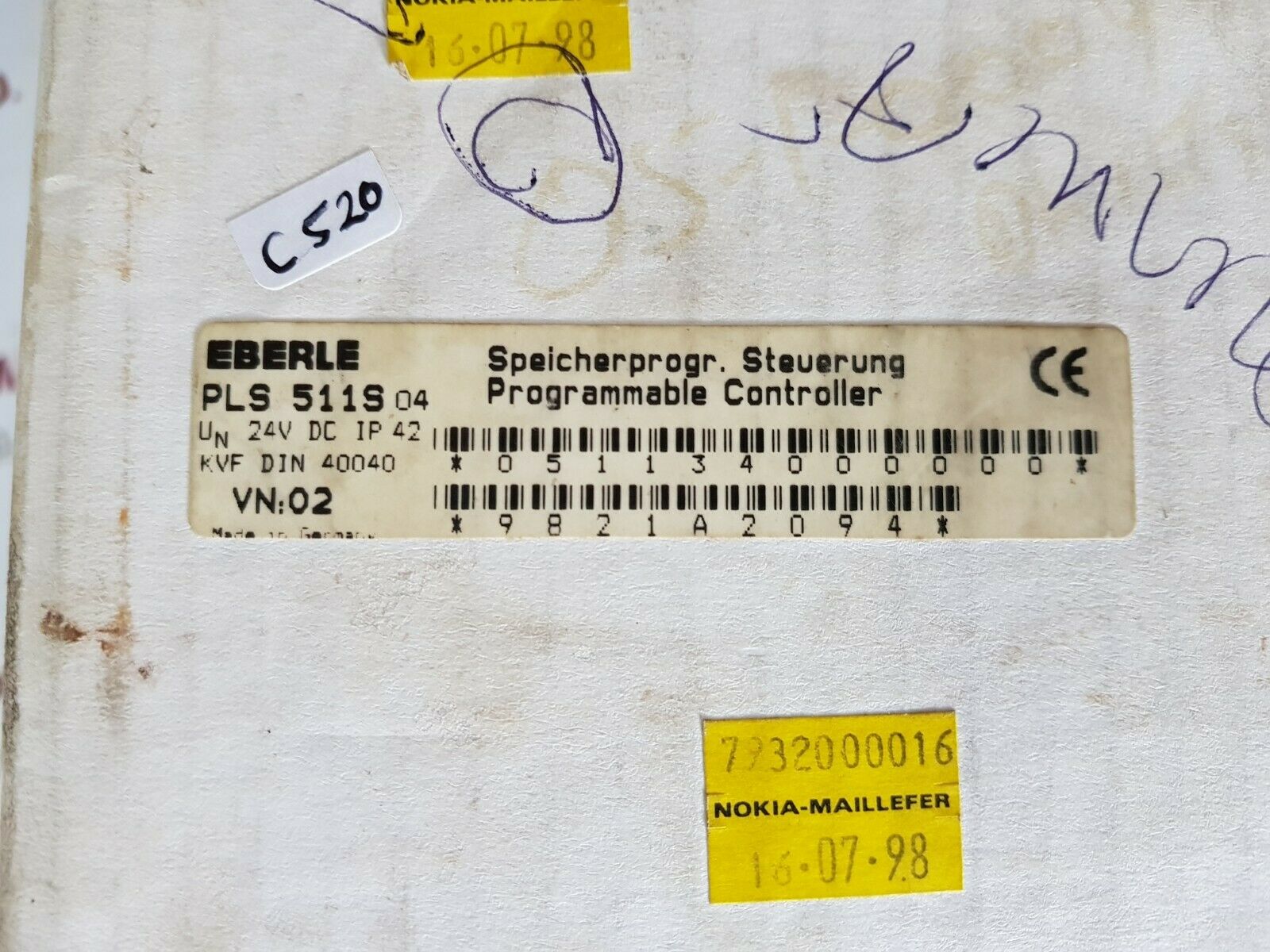 Eberle pls 511s programmable controller