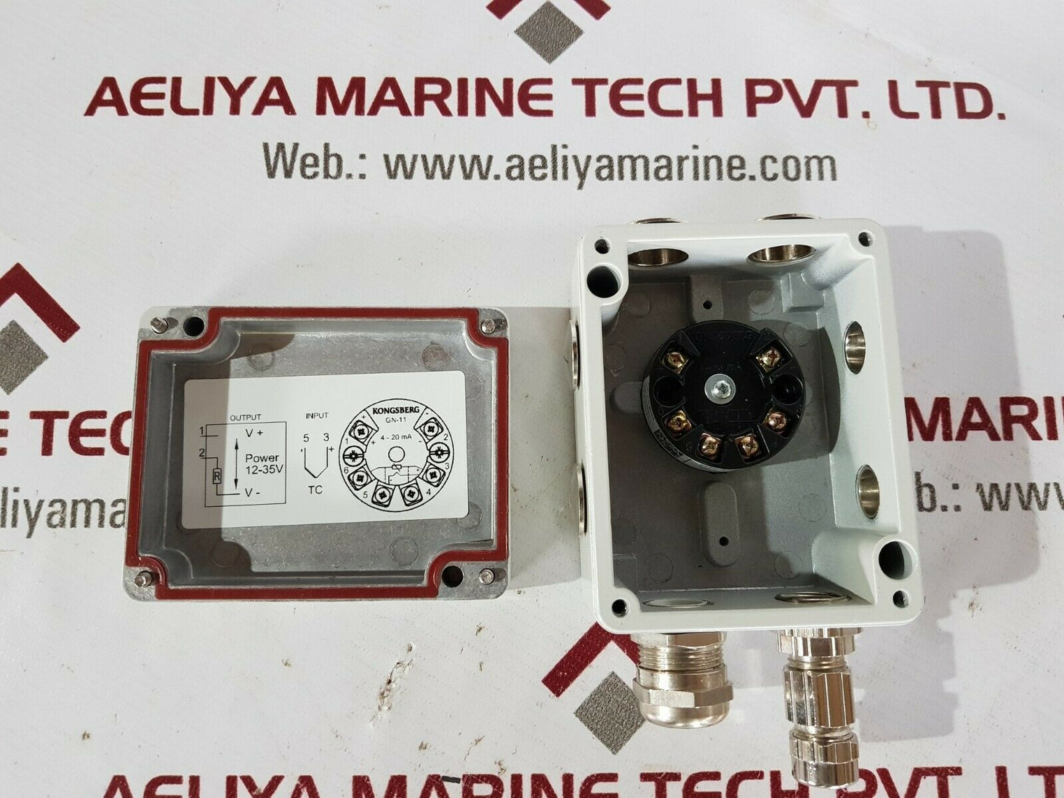 Kongsberg gn-100/e thermocouple amplifier 0-160' connection box