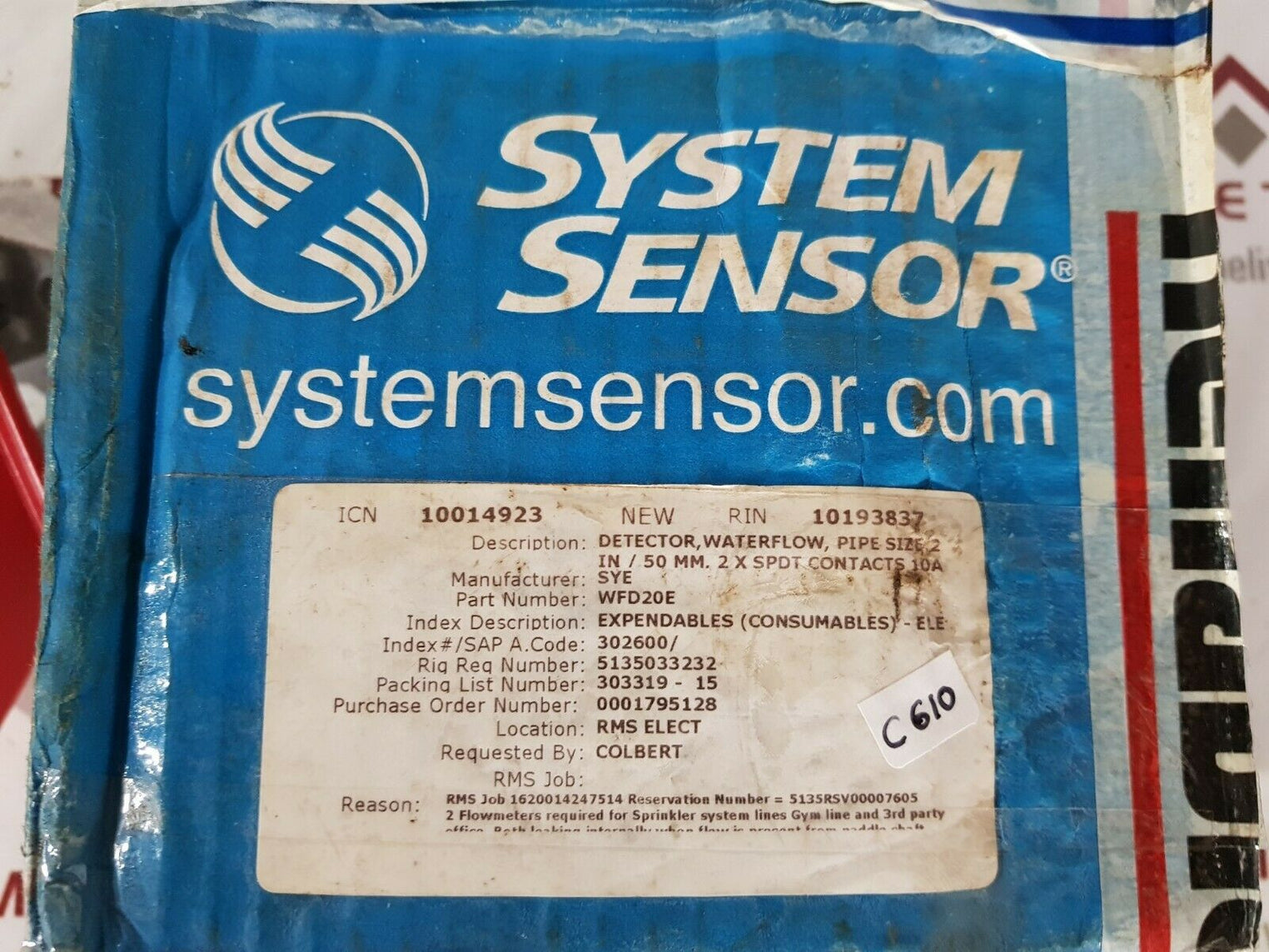 System sensor wfd20en