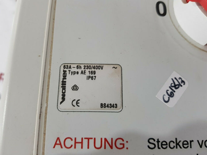 Walther wall socket ae 169 socket double lock 63a-6h 230/400v~