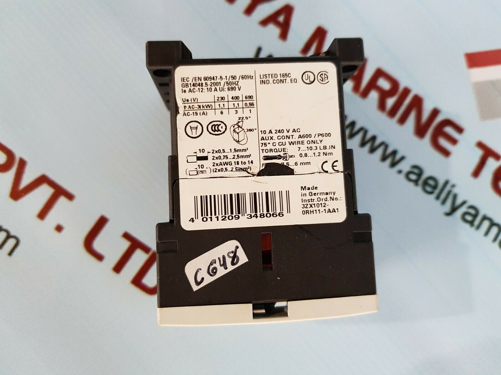 Siemens sirius 3rh1122-1ap60 control relay