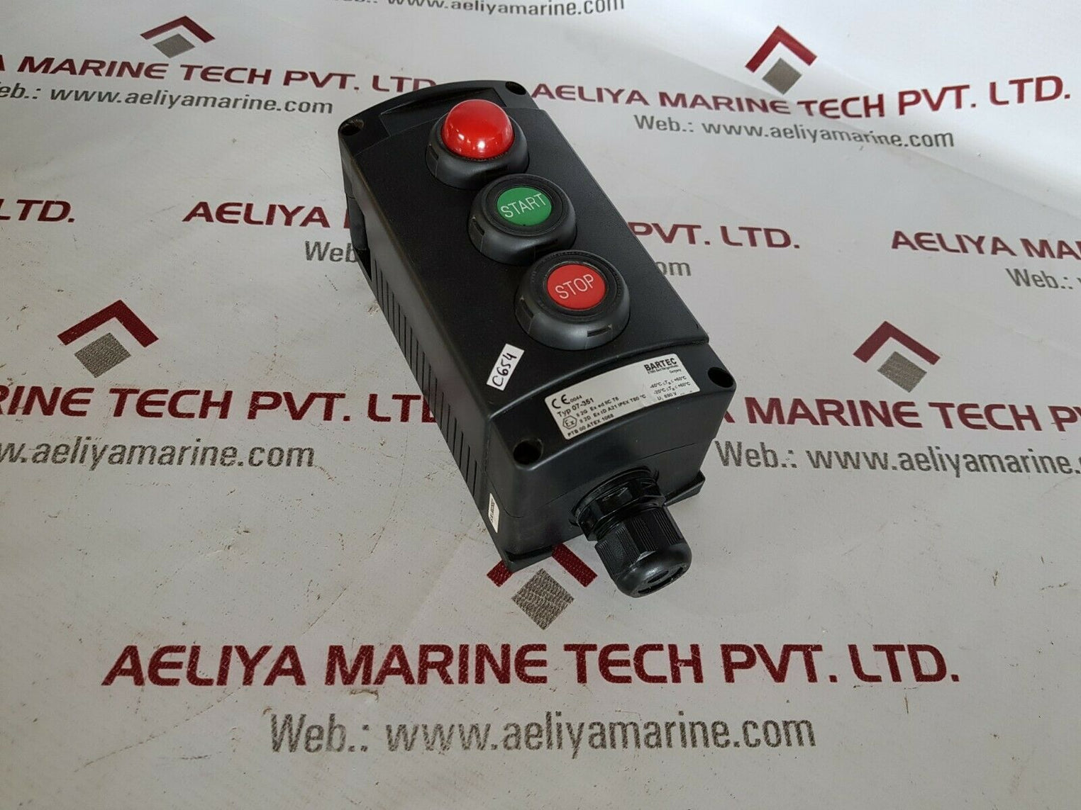 Bartec 07-351 emergency push button stop control station switch ptb 00 atex 1068