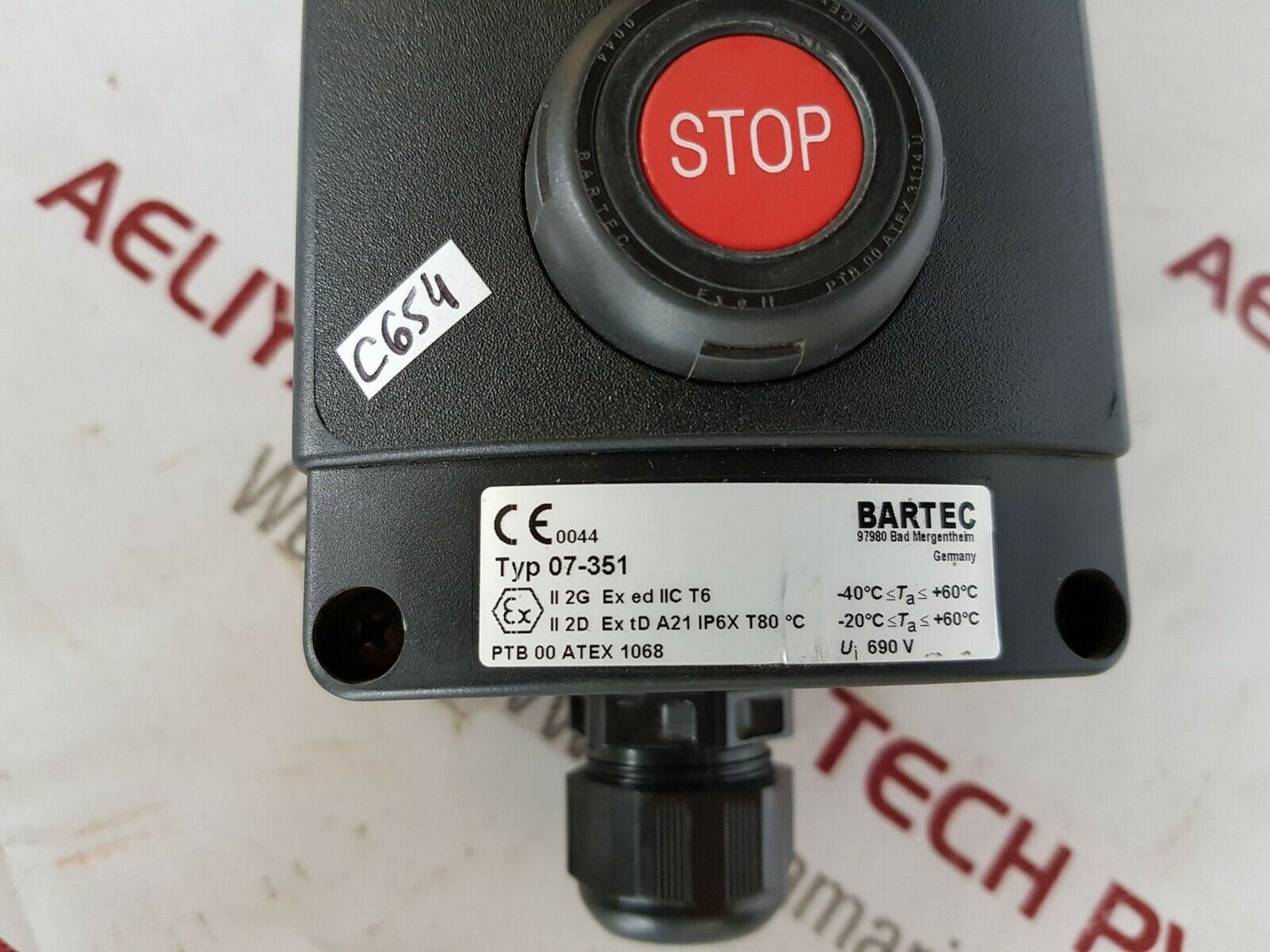 Bartec 07-351 emergency push button stop control station switch ptb 00 atex 1068