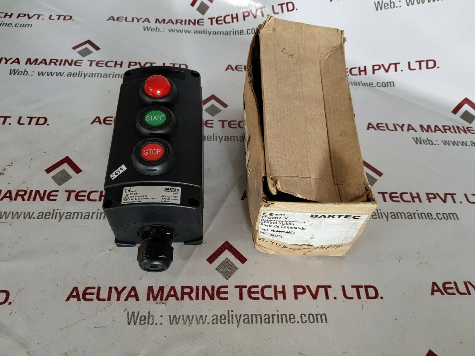 Bartec 07-351 emergency push button stop control station switch ptb 00 atex 1068