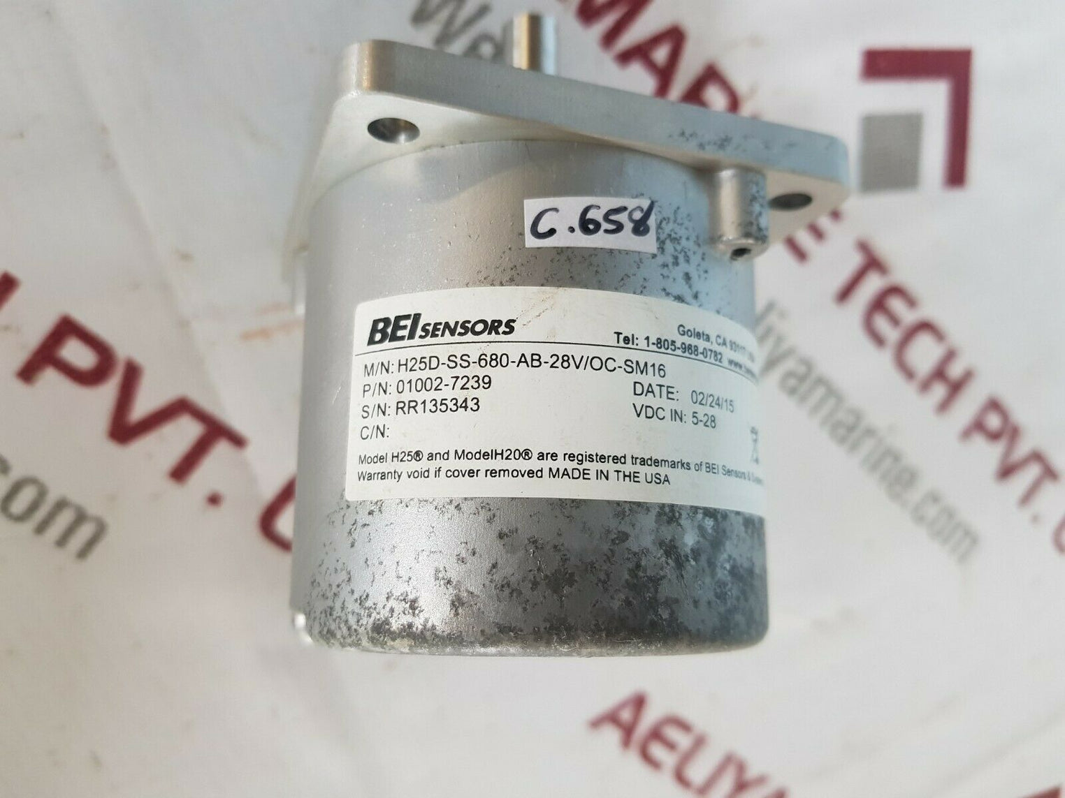 BEI sensor h25d-ss-680-ab-28v/oc-sm16 optical incremental encoder