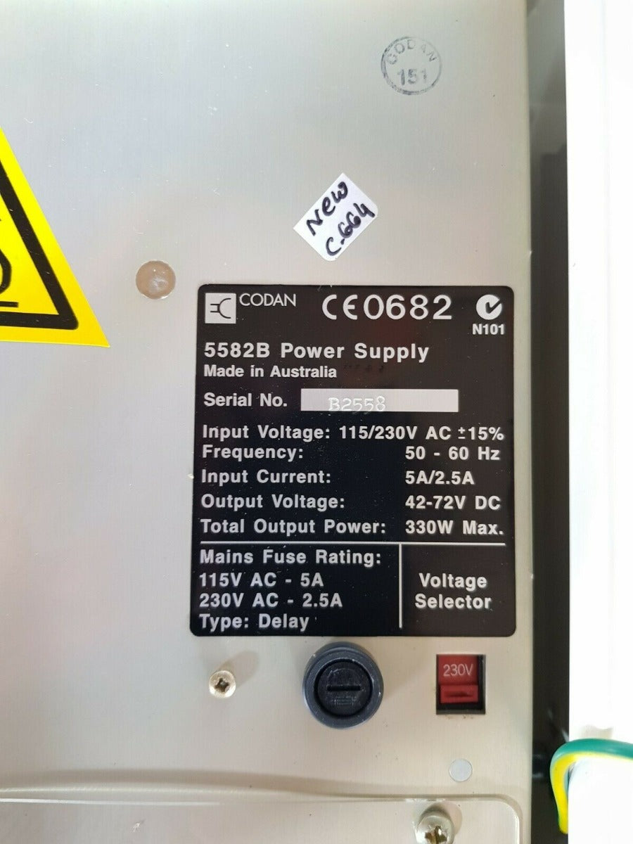 Codan 5582b power supply unit input 115/230v output 42-72v dc 330w