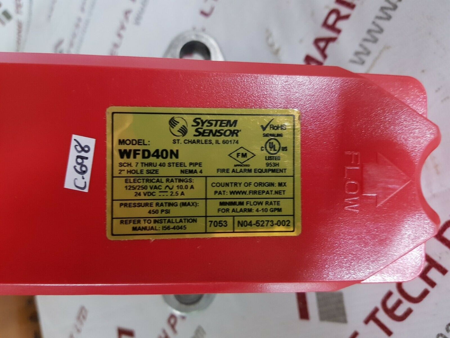 System sensor wfd40n waterflow detector 
