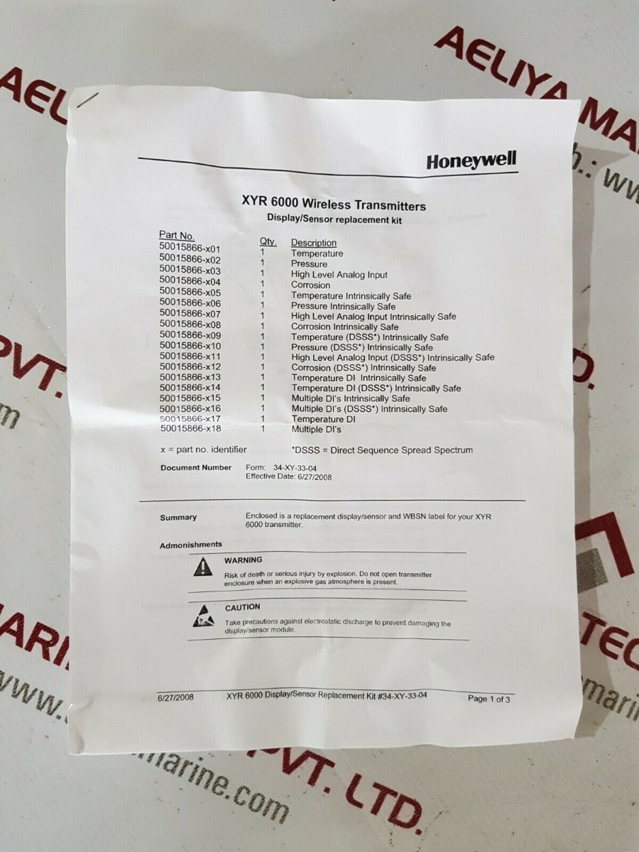 Honeywell 50015866-509 replacement temperature dsss