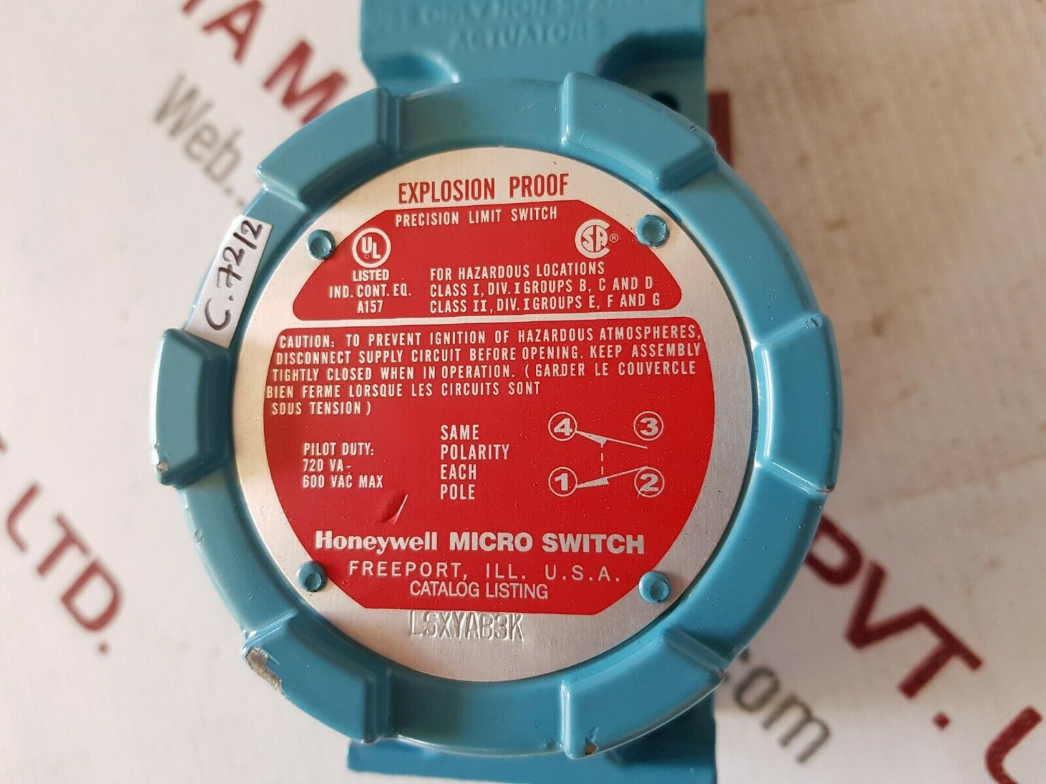 Honeywell lsxyab3k explosion proof precision limit switch