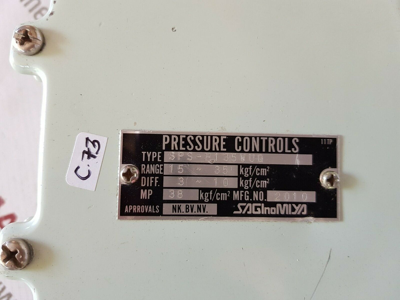 Saginomiya sps-h1 35wuq pressure controls