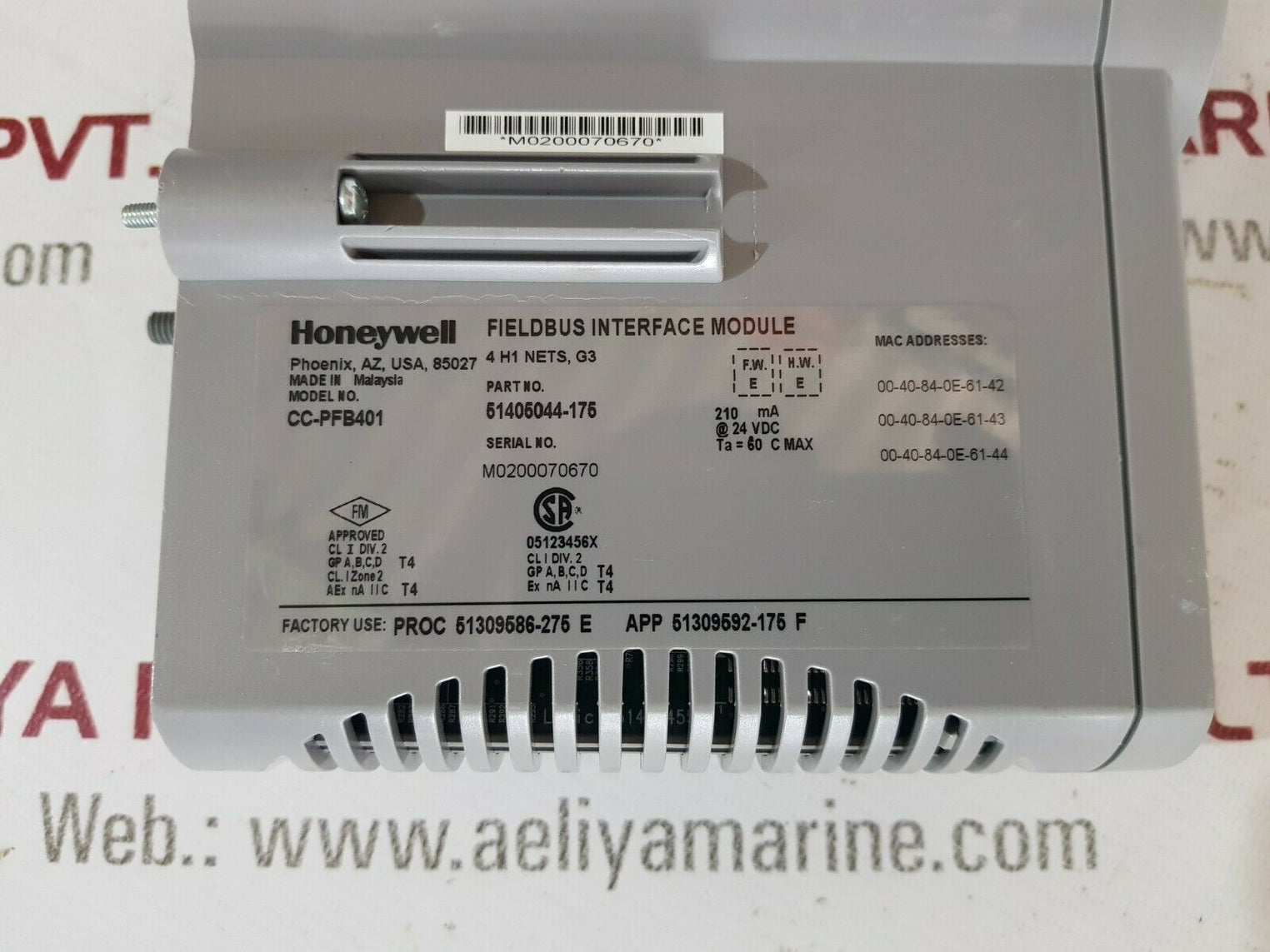 Honeywell Cc-pfb401 51405044-175 Fieldbus Interface Module