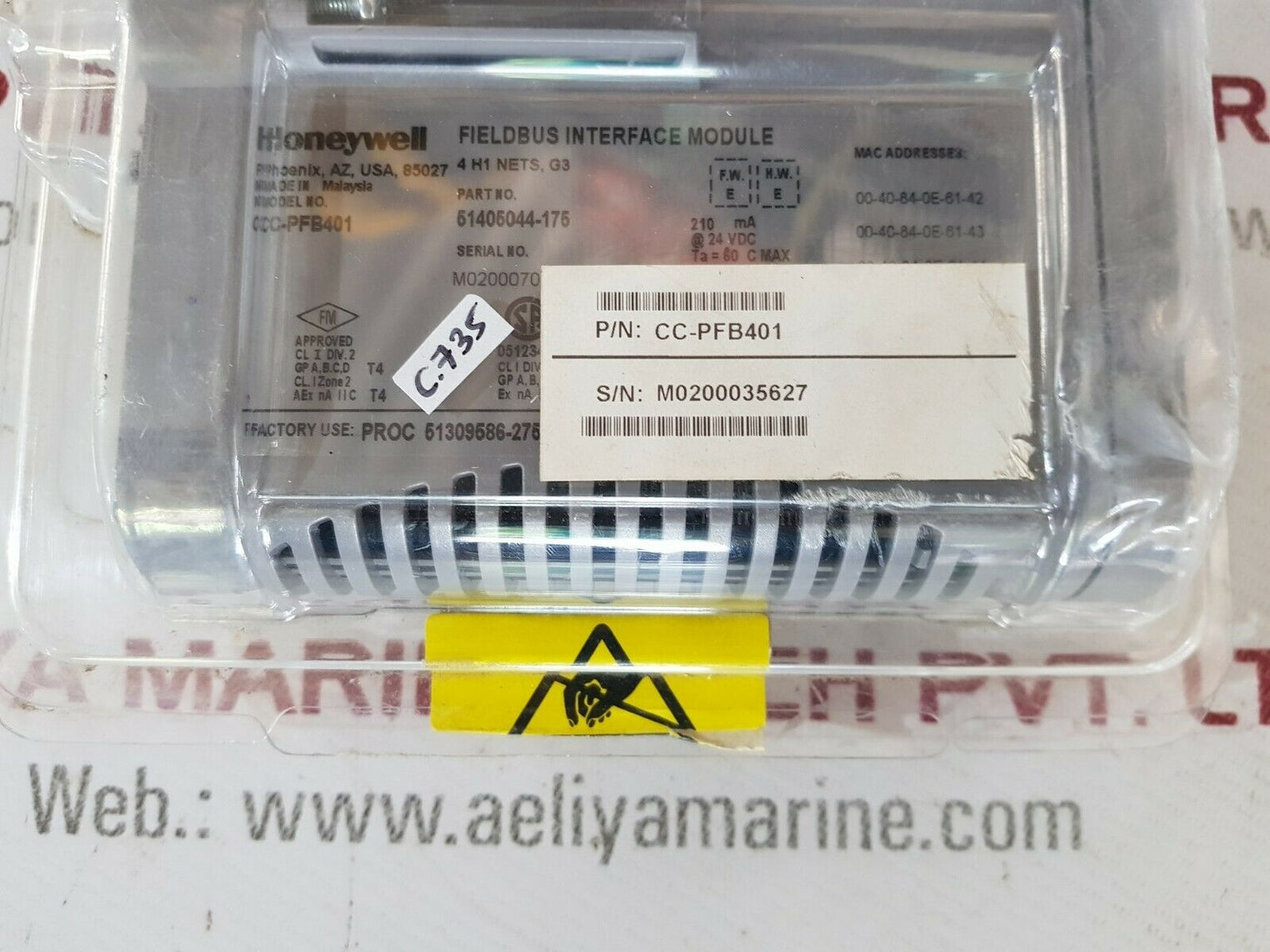 Honeywell Cc-pfb401 51405044-175 Fieldbus Interface Module