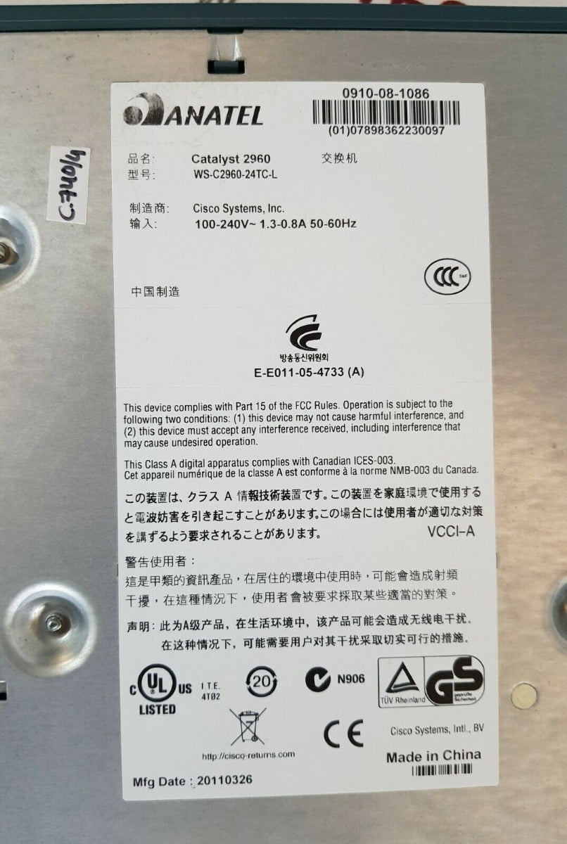 Anatel cisco system catalyst 2960 series