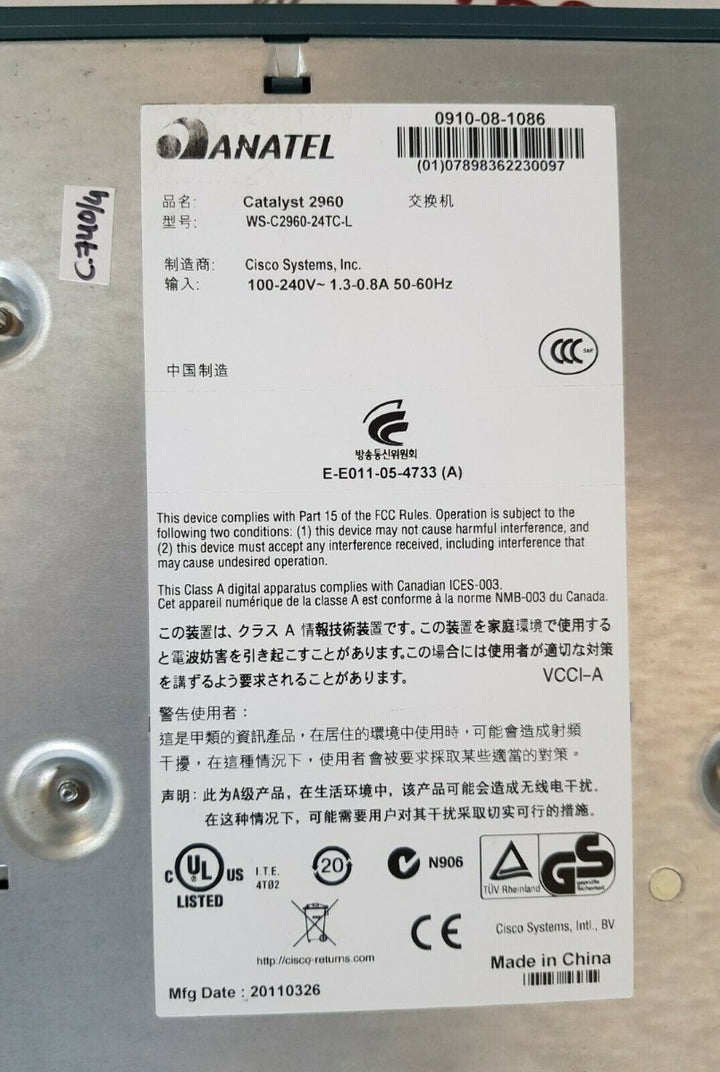 Anatel cisco system catalyst 2960 series