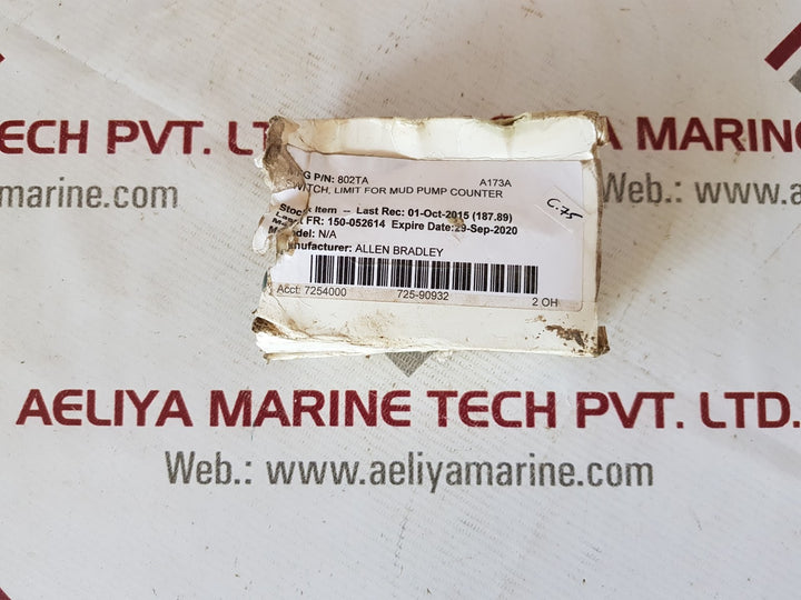 Allen-bradley 802t-a limit switch with operator and roller arm