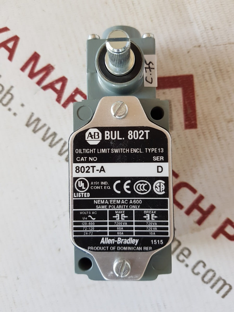 Allen-bradley 802t-a limit switch with operator and roller arm