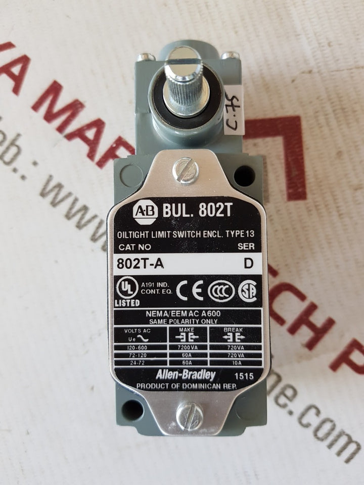Allen-bradley 802t-a limit switch with operator and roller arm