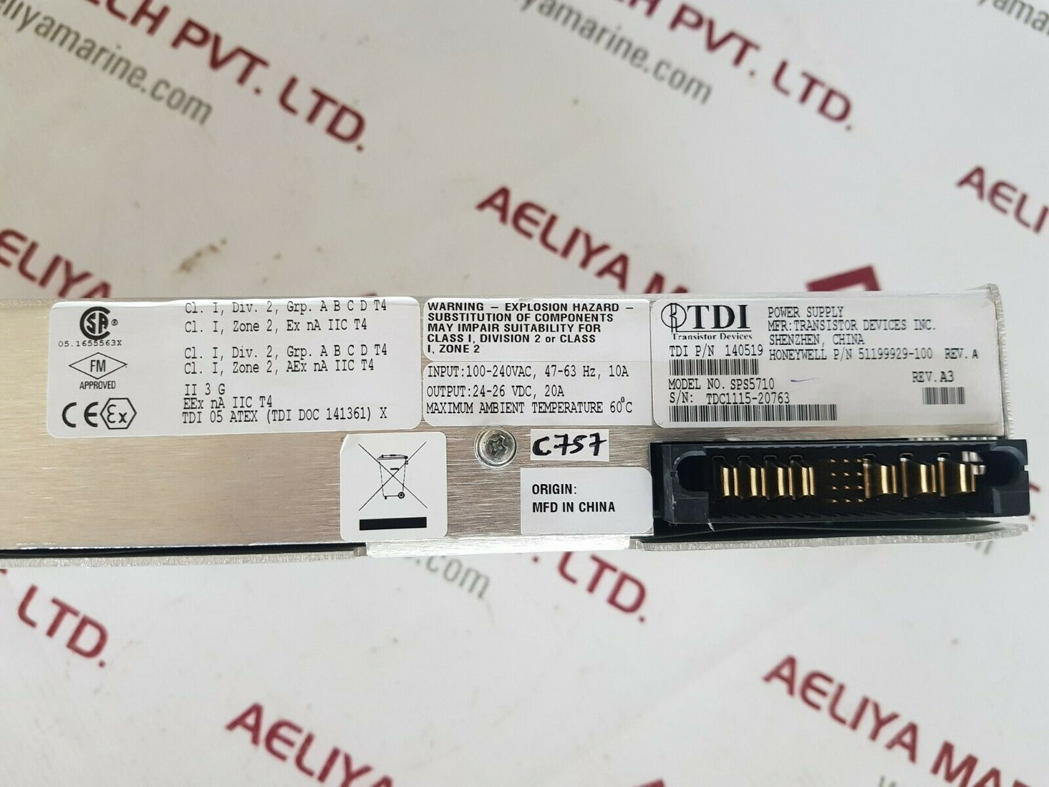 honeywell 51199929-100 tdi sps5710 power supply