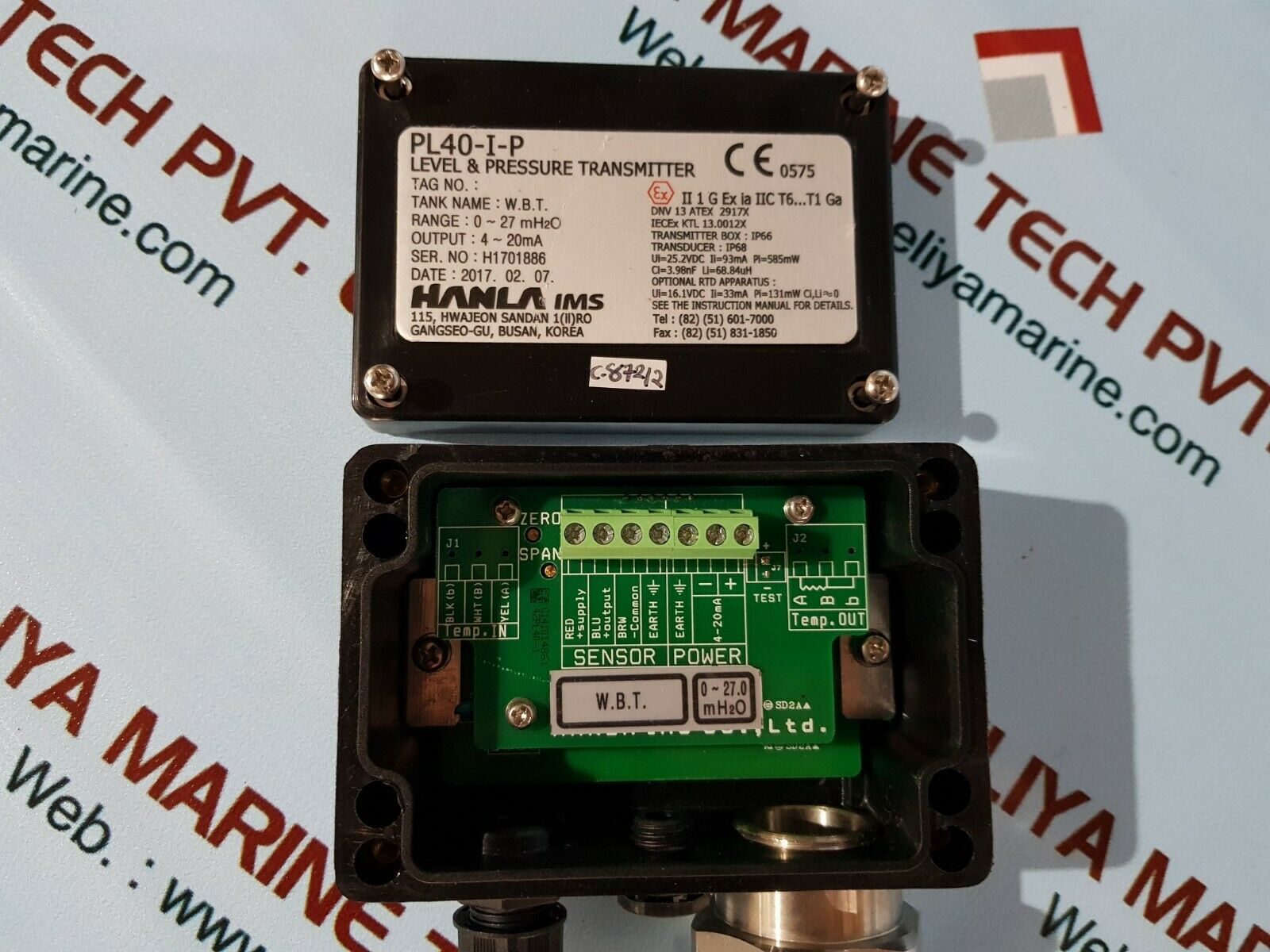 Hanla ims pl40-i-p level & pressure transmitter range 0~27 mh2o