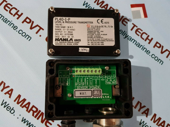 Hanla ims pl40-i-p level & pressure transmitter range 0~27 mh2o