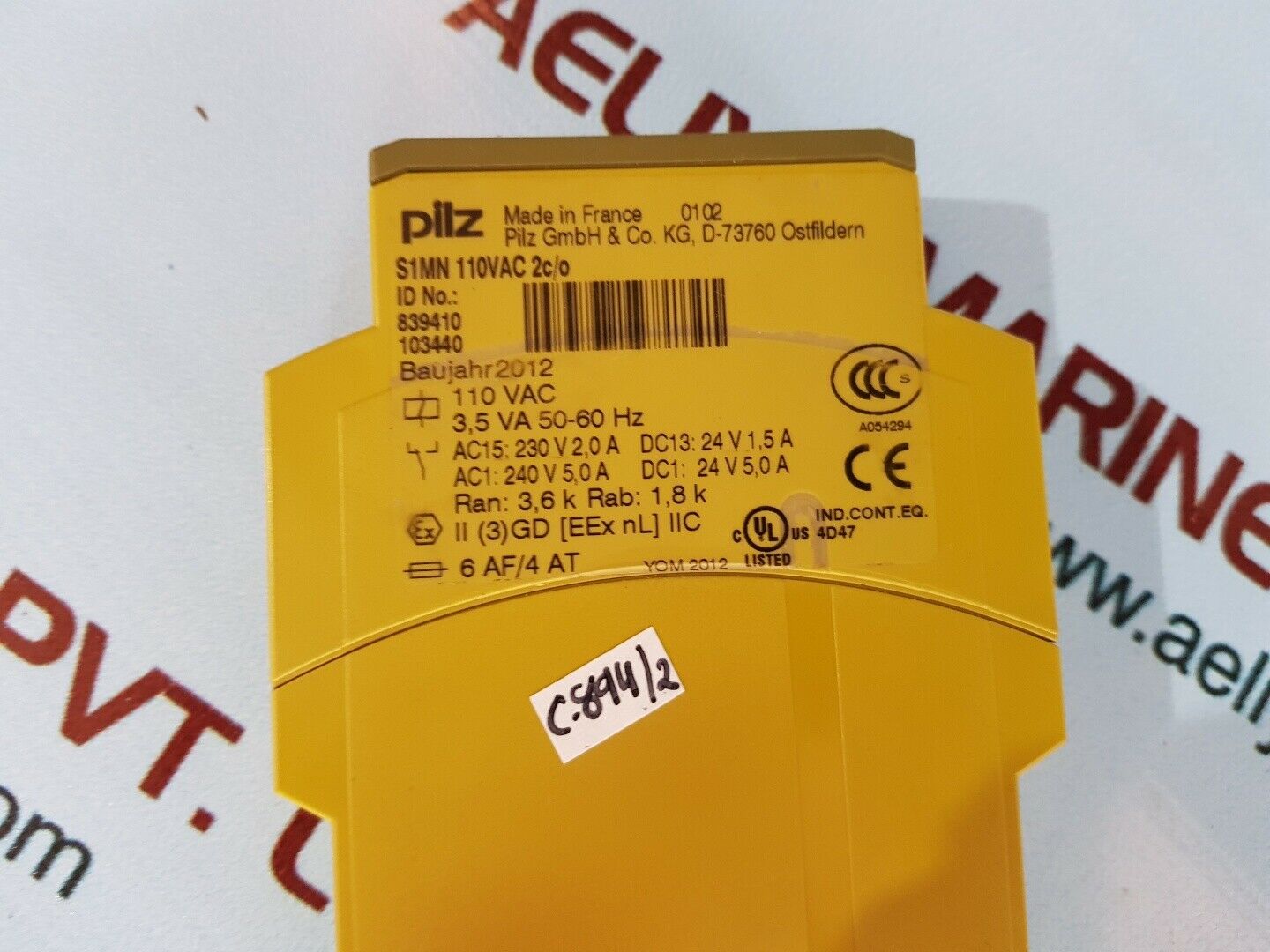 Pilz S1Mn 110Vac 2C/O Electronic Protection Relay 24V Ac/Dc
