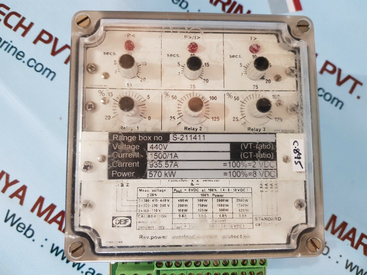 Deif gepimax-3n/2 protection relay range box s-211411