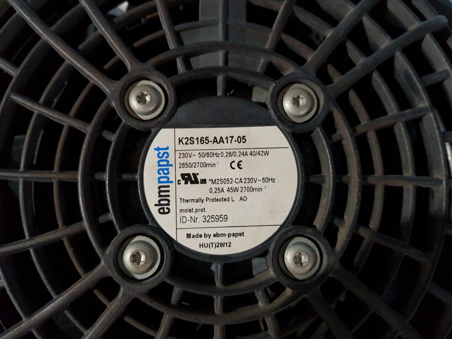 Ebmpapst k2s165-aa17-05 cooling fan