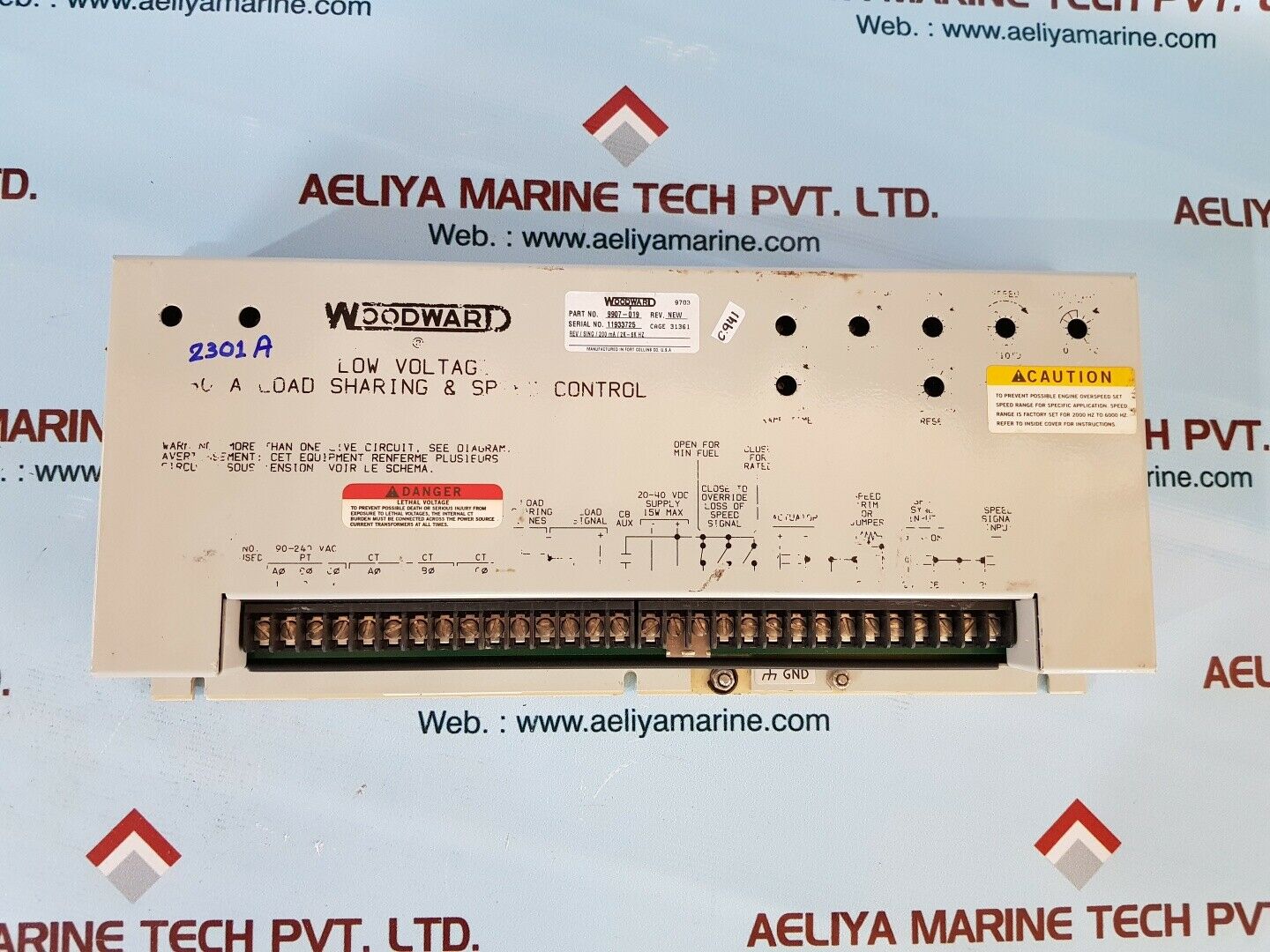 Woodward 9907-019 low voltage 2301a load sharing & speed control 200 ma 2k-6k hz