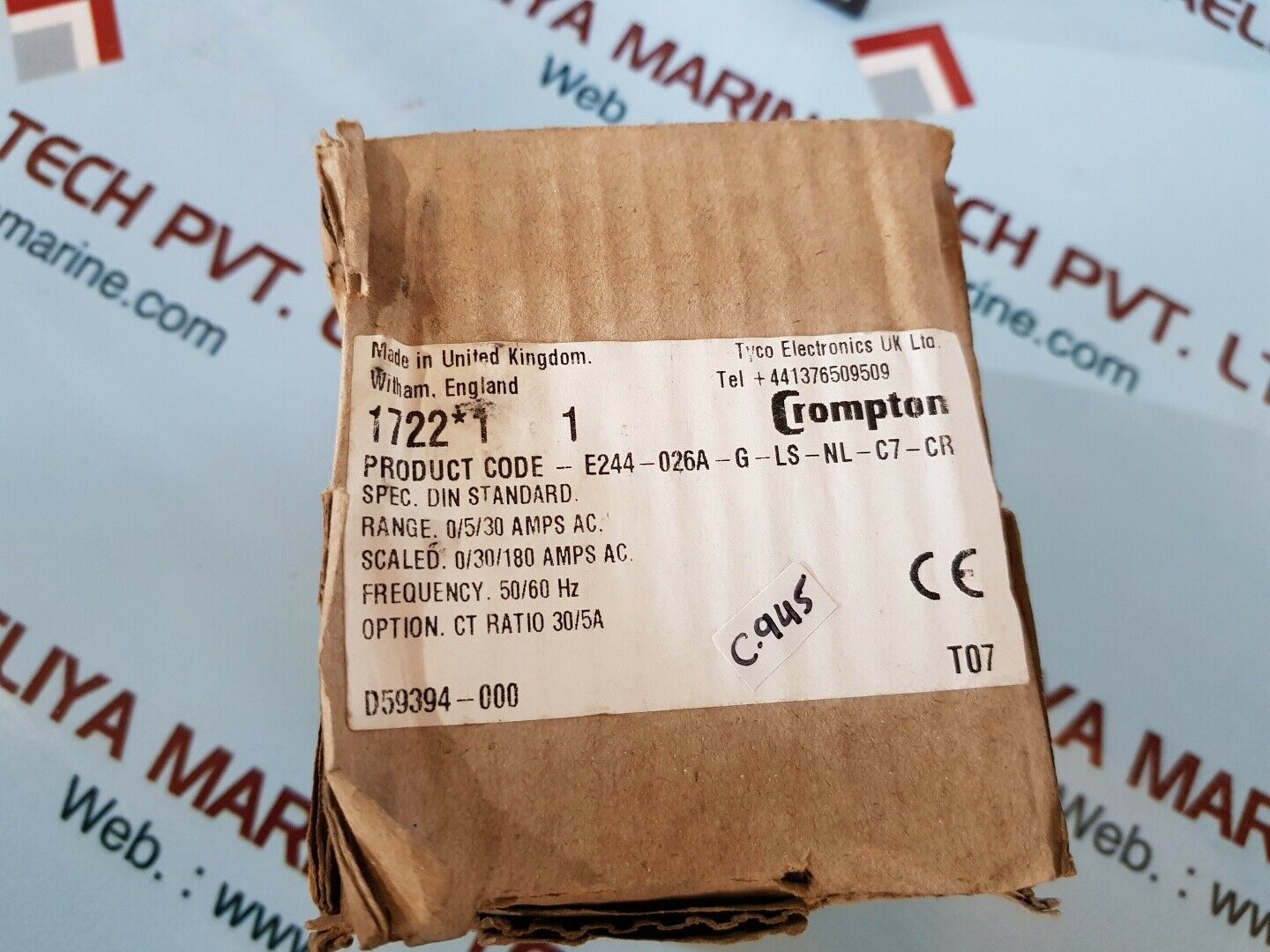 Crompton e244-026a-g-ls-nl-c7-cr ammeter range 0/5/30 a