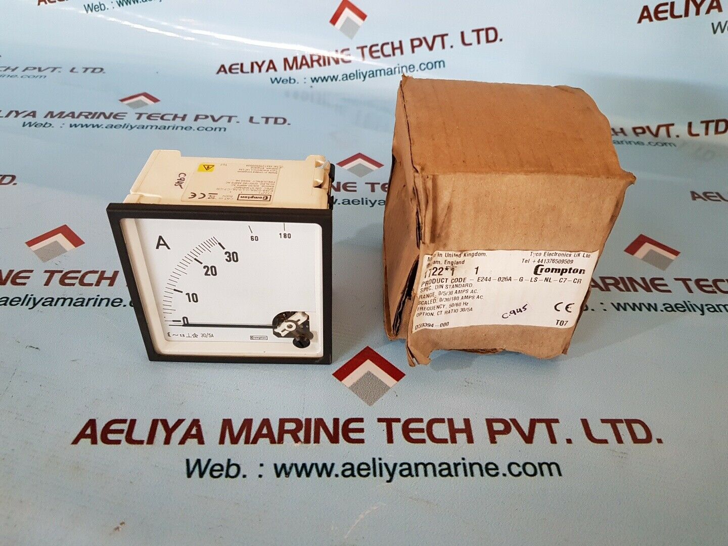 Crompton e244-026a-g-ls-nl-c7-cr ammeter range 0/5/30 a