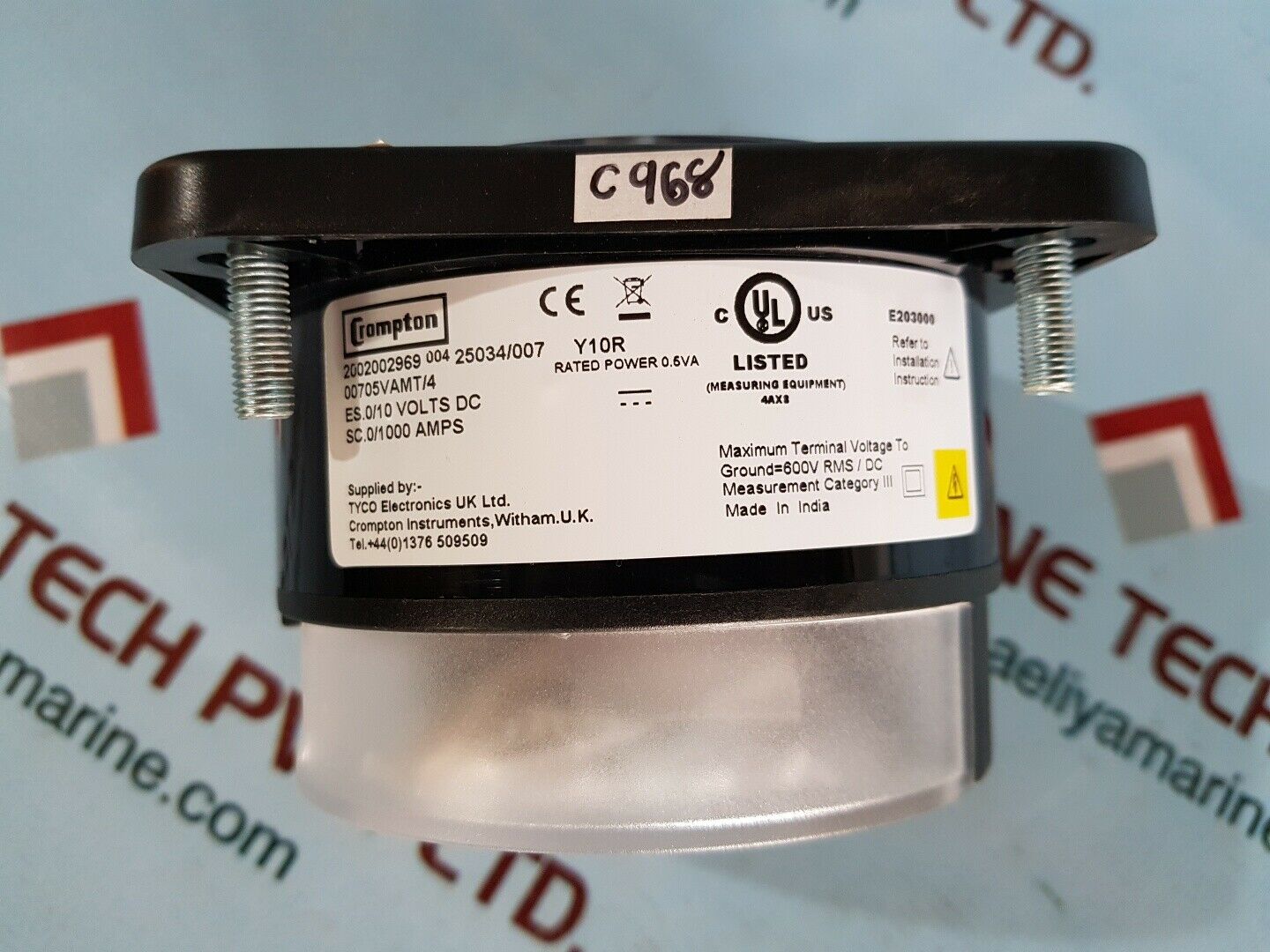 Crompton 00705vamt/4 d-c Amperes panel meter