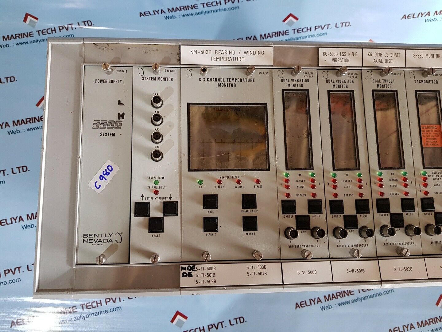 Bently Nevada 3300 System Rack Six Channel Temperature Monitor