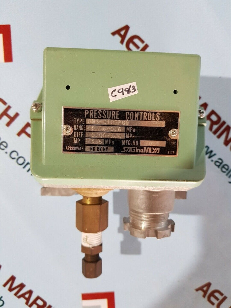 Saginomiya sns-c106pgq pressure controls range: 0.60 ~ 0.6mpa