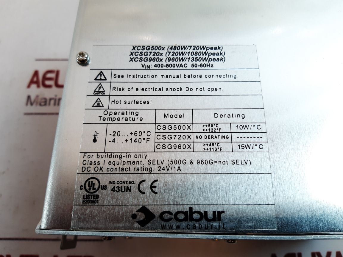 Cabur Xcsg960C Power Supply