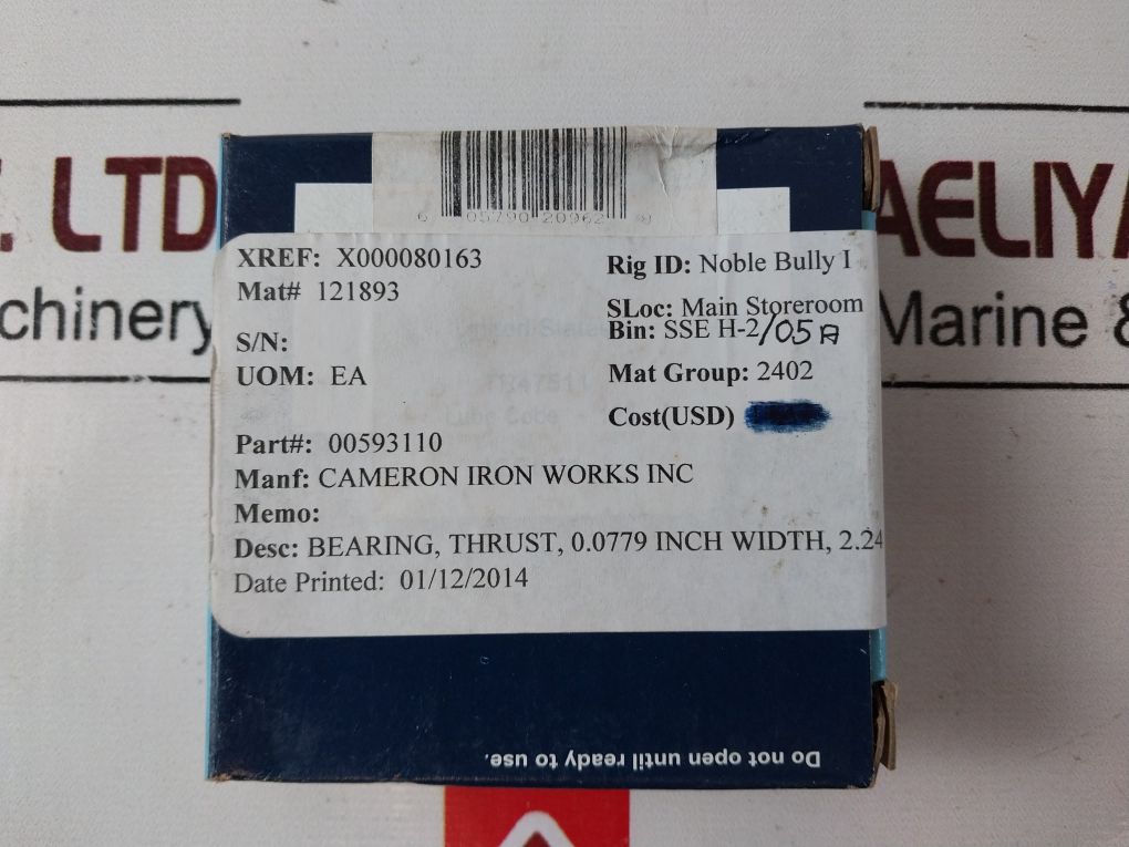 Lot Of 12X Cameron 005931-10 Thrust Bearing