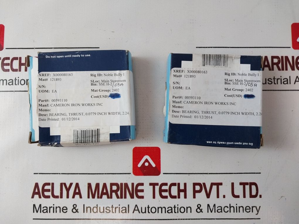 Lot Of 12X Cameron 005931-10 Thrust Bearing