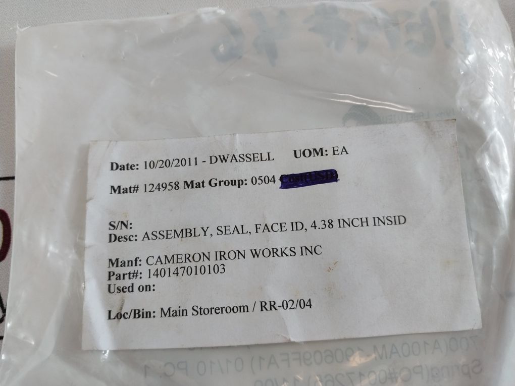 Cameron 140147010103 Assembly Seal
