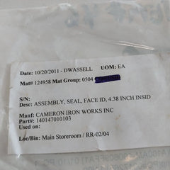 Cameron 140147010103 Assembly Seal
