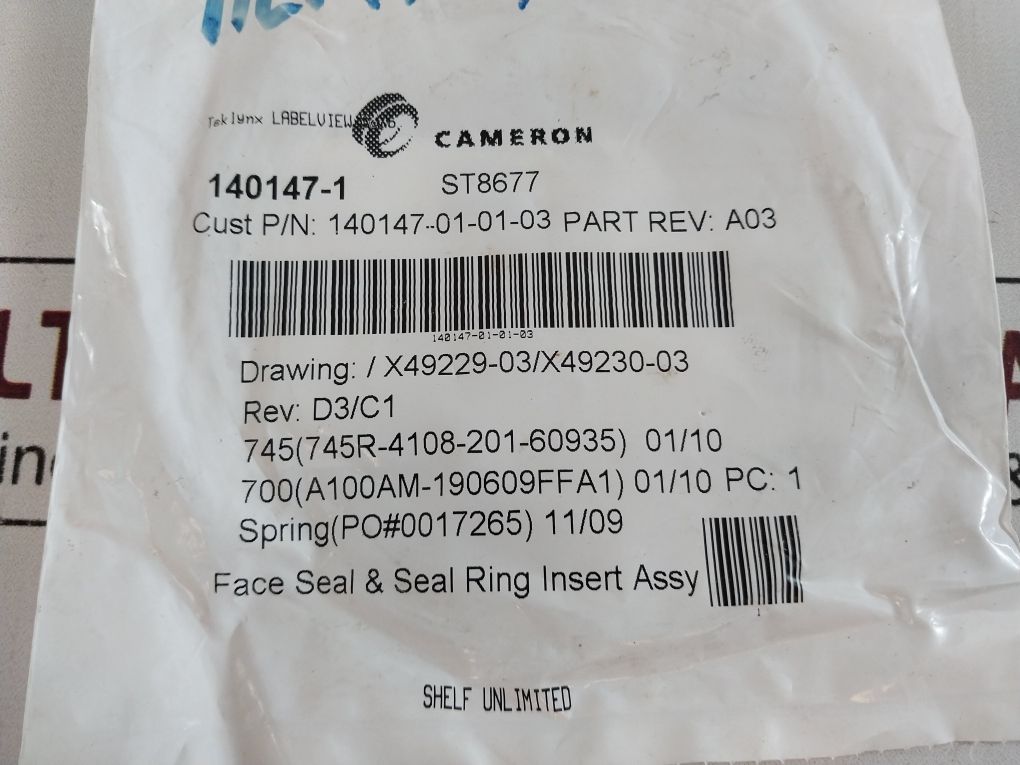 Cameron 140147010103 Assembly Seal
