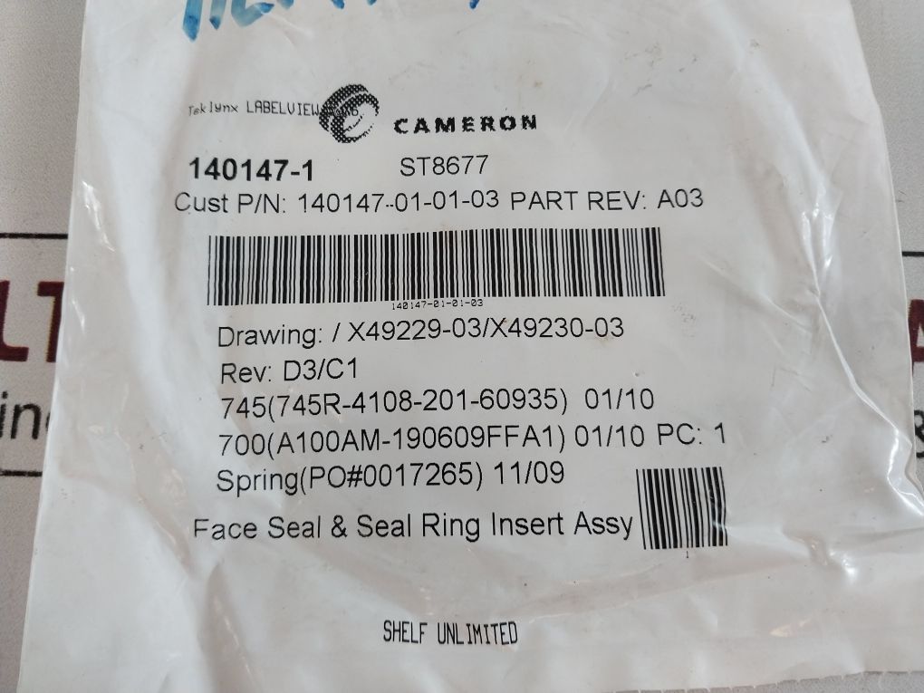 Cameron 140147010103 Assembly Seal
