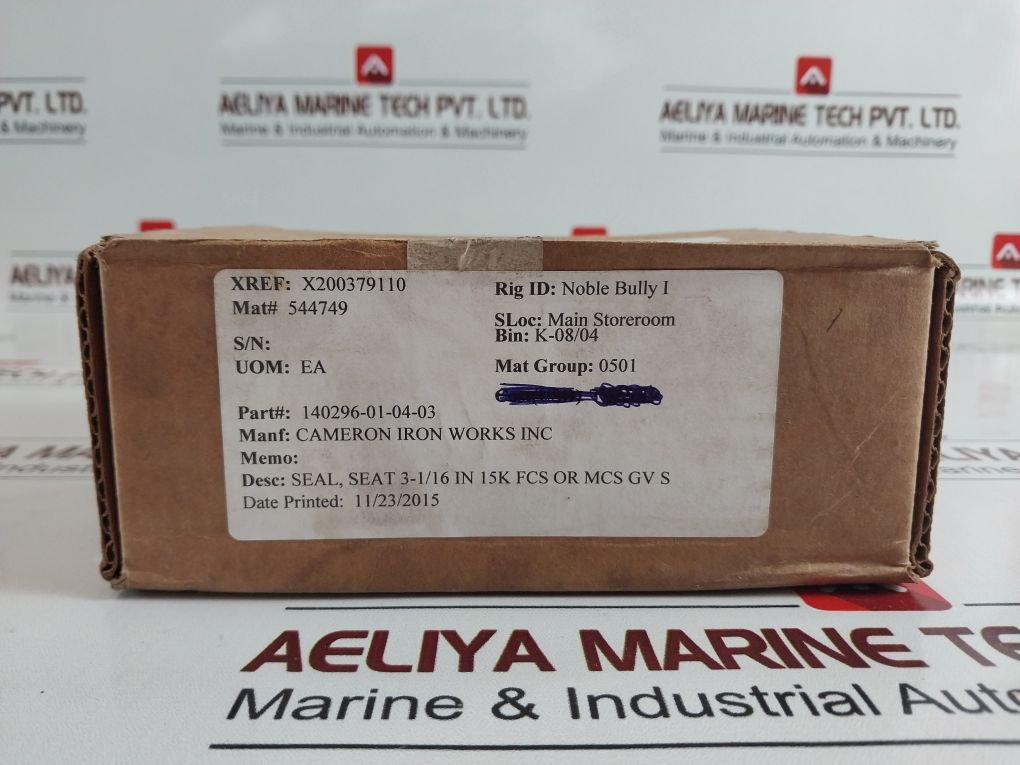 Cameron 140296-01-04-03 Rev: 02 Seal Valve Seat