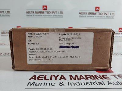 Cameron 140296-01-04-03 Rev: 02 Seal Valve Seat