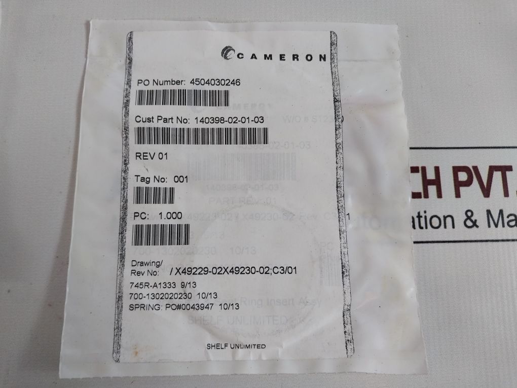 Lot Of 8X Cameron 140398-02-01-03 Face Seal