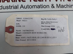 Lot Of 8X Cameron 140398-02-01-03 Face Seal