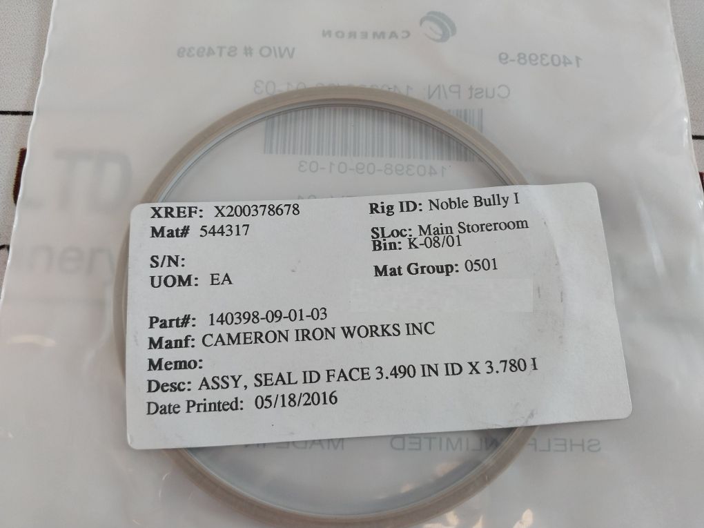 Cameron 140398-09-01-03 Assy Seal
