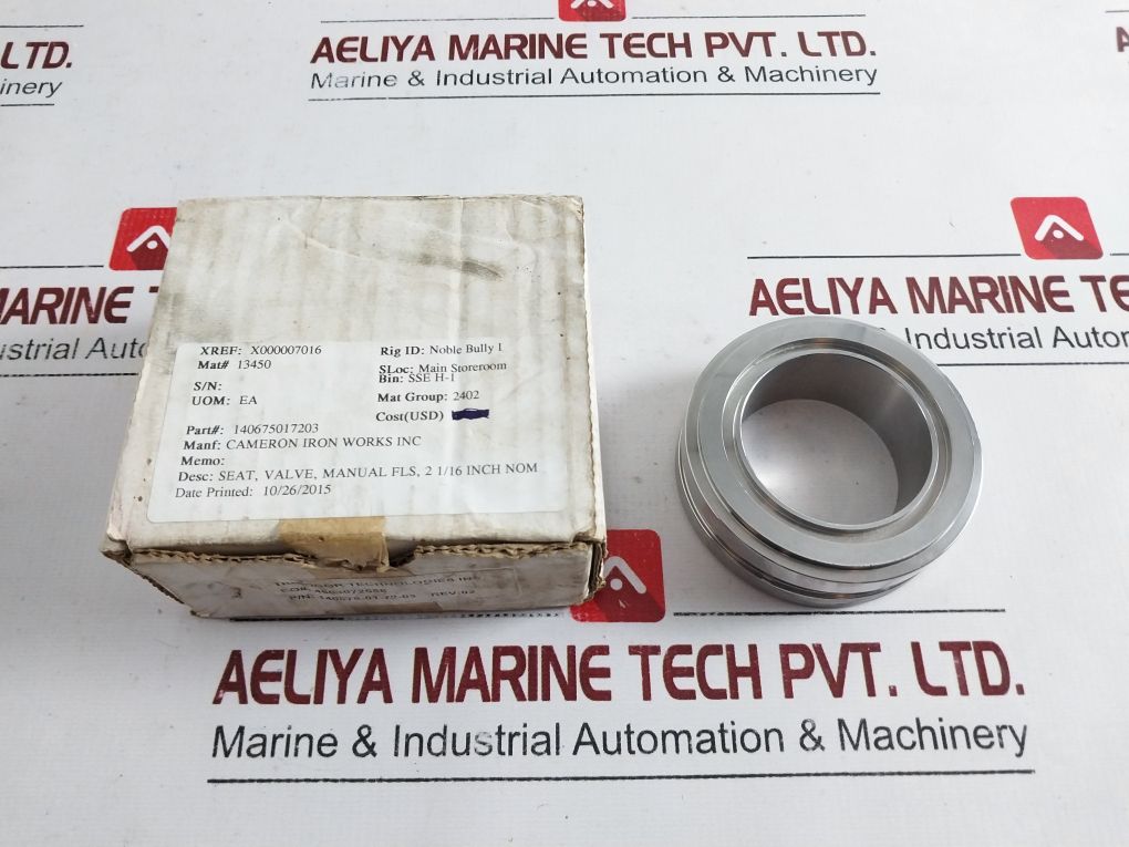 Cameron 140675-01-72-03 Rev: 02 Valve Seat Hrb 96.0