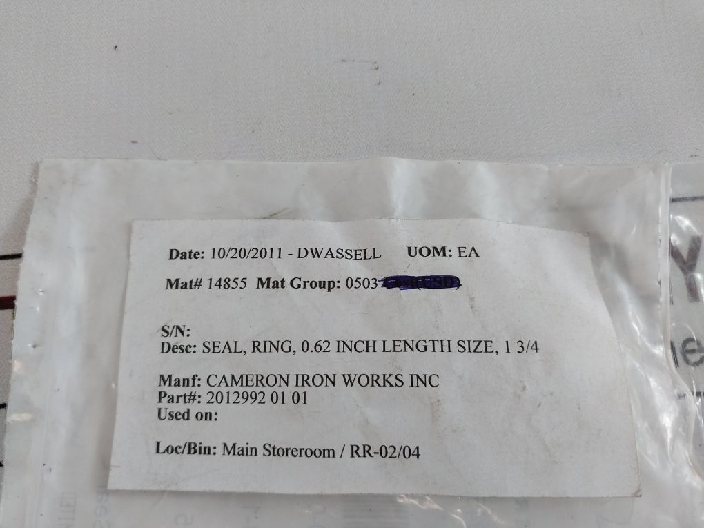 Cameron 2012992-01-01 Seal Ring
