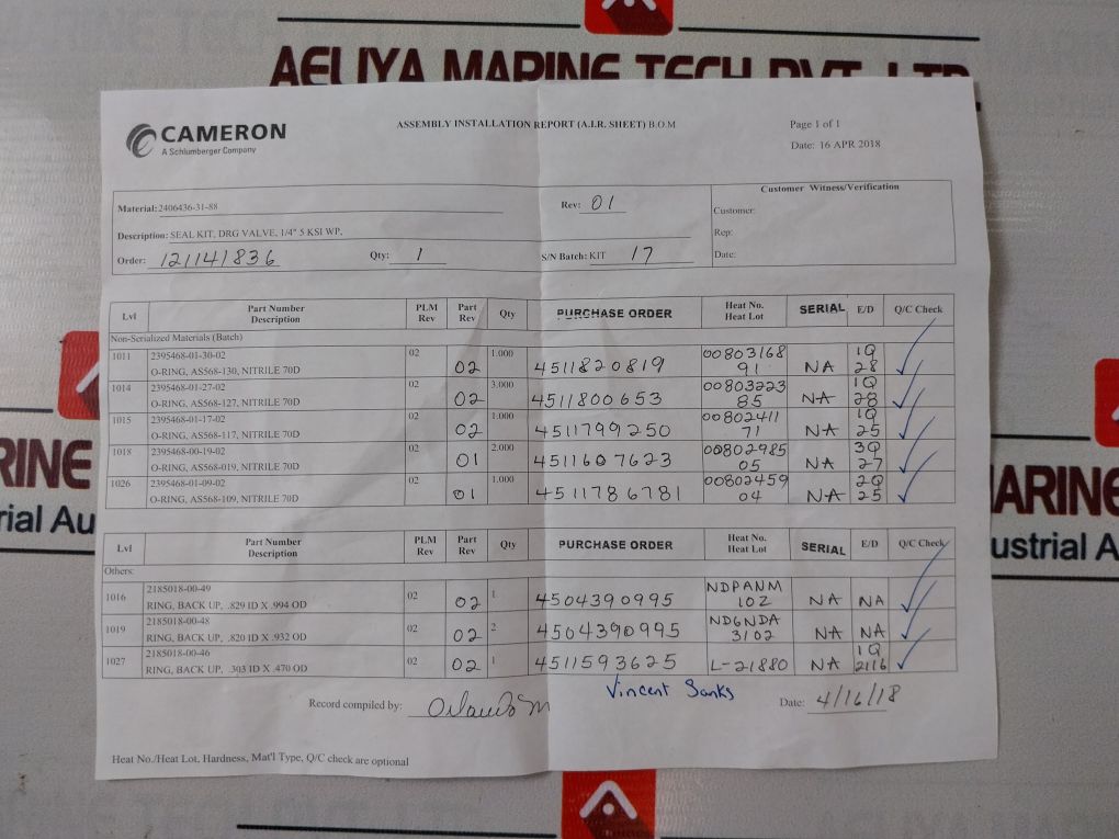 Cameron 2185018-00-49 1/4